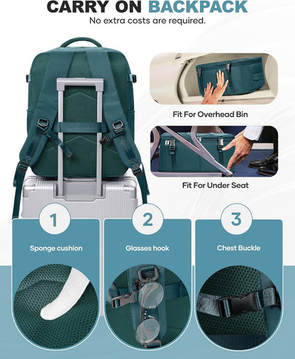 Travel Backpack Carry On Backpack Personal Item Travel Bag Mochila De Viaje Carry On Backpack For Airplanes Traveling Backpack For Women Gym Backpacks College Backpacks Sapphire Blue - Colors A