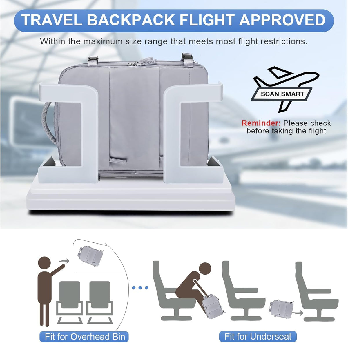 Travel Backpack Carry On Backpack Personal Item Travel Bag Mochila De Viaje Carry On Backpack For Airplanes Traveling Backpack For Women Gym Backpacks College Backpacks Sapphire Blue - Colors A