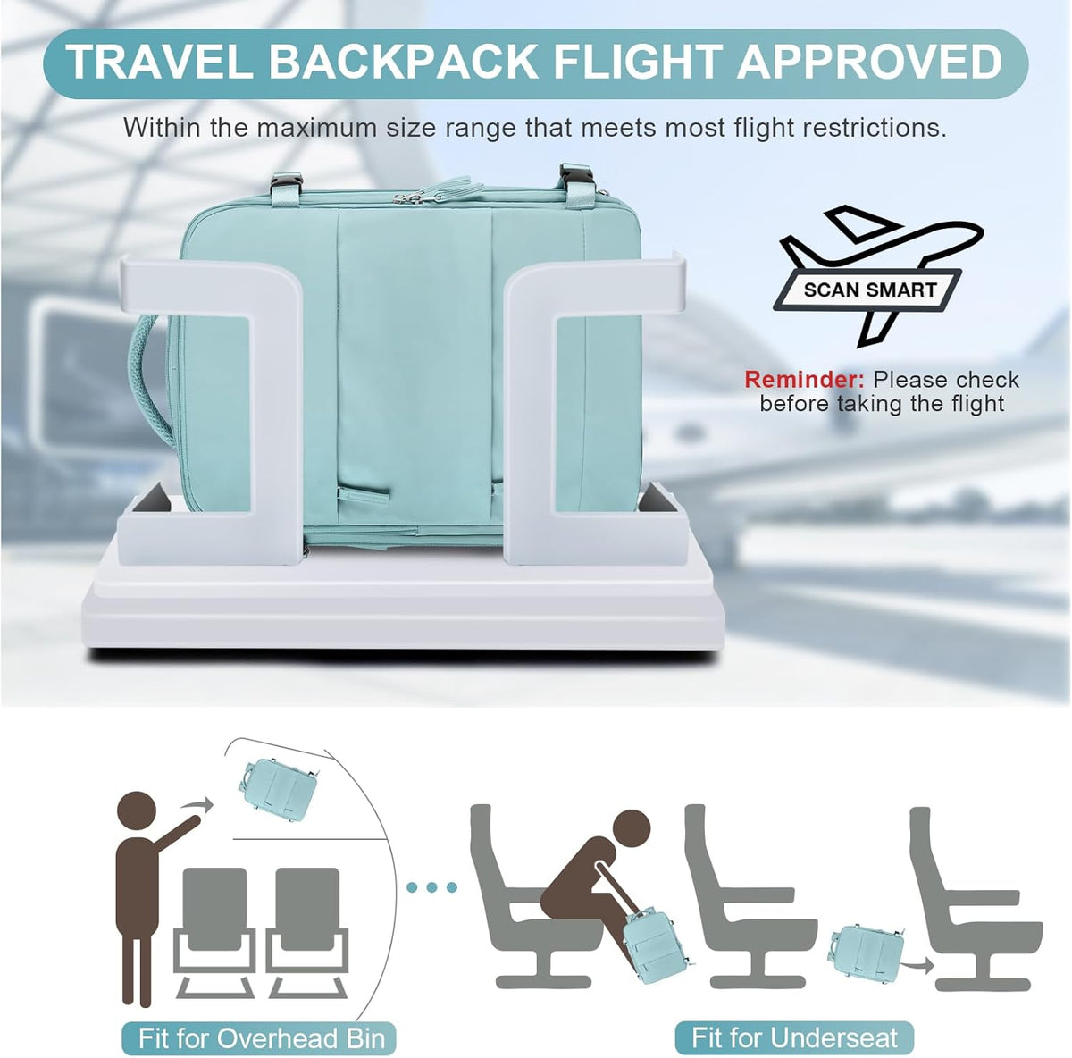 Travel Backpack Carry On Backpack Personal Item Travel Bag Mochila De Viaje Carry On Backpack For Airplanes Traveling Backpack For Women Gym Backpacks College Backpacks Sapphire Blue - Colors A