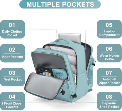 Travel Backpack Carry On Backpack Personal Item Travel Bag Mochila De Viaje Carry On Backpack For Airplanes Traveling Backpack For Women Gym Backpacks College Backpacks Sapphire Blue - Colors A
