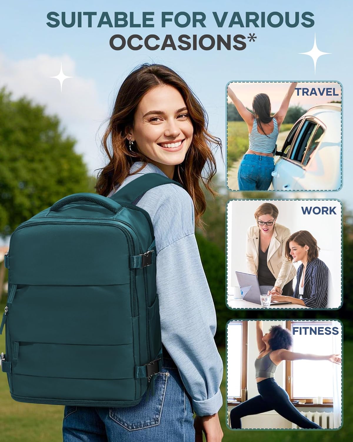 Travel Backpack Carry On Backpack Personal Item Travel Bag Mochila De Viaje Carry On Backpack For Airplanes Traveling Backpack For Women Gym Backpacks College Backpacks Sapphire Blue - Colors A