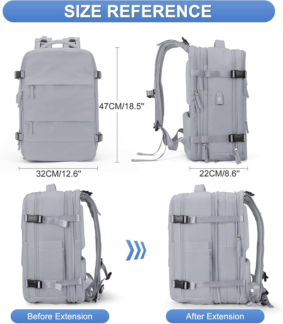 Travel Backpack Carry On Backpack Personal Item Travel Bag Mochila De Viaje Carry On Backpack For Airplanes Traveling Backpack For Women Gym Backpacks College Backpacks Sapphire Blue - Colors A