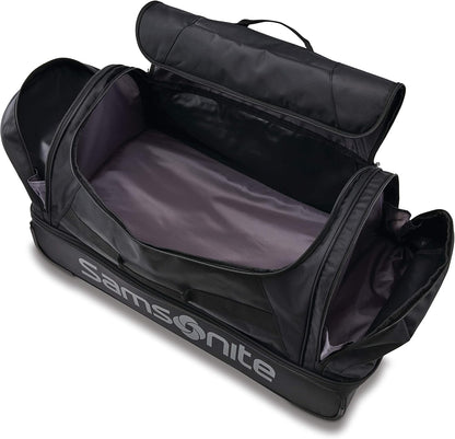 Andante 2 Wheeled Duffel Bag – 32-Inch Durable Rolling Luggage with Inline Skate Wheels, Push-Button Handle & Spacious Compartments – Travel-Friendly and Lightweight- Navy/Black