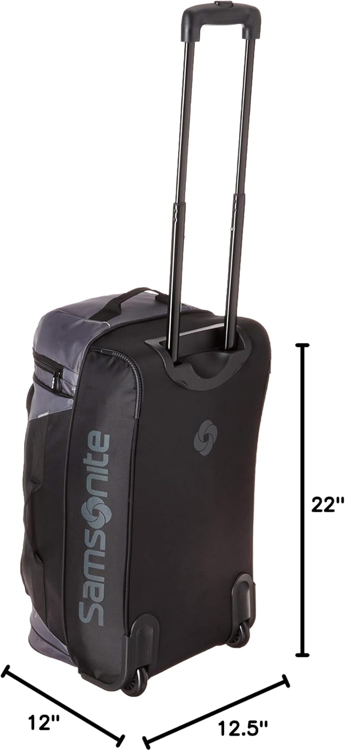 Andante 2 Wheeled Duffel Bag – 32-Inch Durable Rolling Luggage with Inline Skate Wheels, Push-Button Handle & Spacious Compartments – Travel-Friendly and Lightweight- Navy/Black
