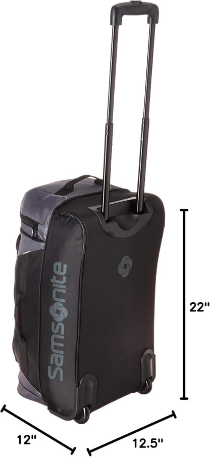 Andante 2 Wheeled Duffel Bag – 32-Inch Durable Rolling Luggage with Inline Skate Wheels, Push-Button Handle & Spacious Compartments – Travel-Friendly and Lightweight- Navy/Black