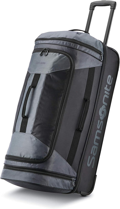 Andante 2 Wheeled Duffel Bag – 32-Inch Durable Rolling Luggage with Inline Skate Wheels, Push-Button Handle & Spacious Compartments – Travel-Friendly and Lightweight- Navy/Black