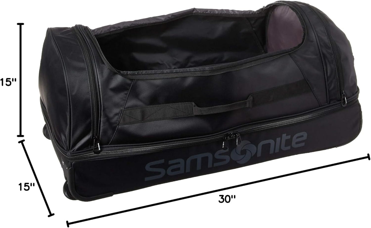 Andante 2 Wheeled Duffel Bag – 32-Inch Durable Rolling Luggage with Inline Skate Wheels, Push-Button Handle & Spacious Compartments – Travel-Friendly and Lightweight- Navy/Black