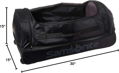 Andante 2 Wheeled Duffel Bag – 32-Inch Durable Rolling Luggage with Inline Skate Wheels, Push-Button Handle & Spacious Compartments – Travel-Friendly and Lightweight- Navy/Black