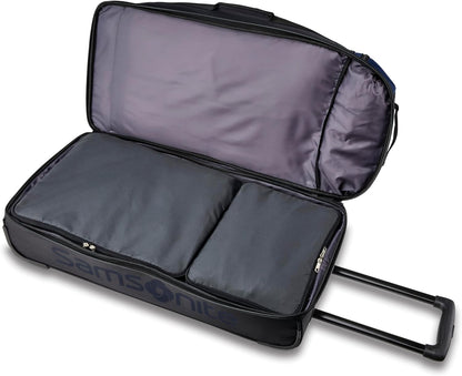 Andante 2 Wheeled Duffel Bag – 32-Inch Durable Rolling Luggage with Inline Skate Wheels, Push-Button Handle & Spacious Compartments – Travel-Friendly and Lightweight- Navy/Black