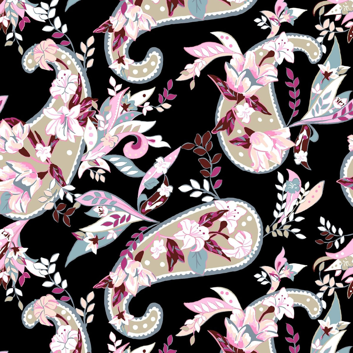Softside Underseat Rolling Work Bag, Botanical Paisley