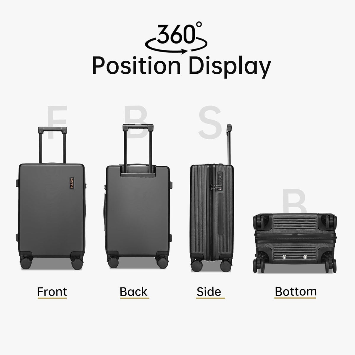 Hulsin 20 IN Hard Shell Carry on Luggage 22x14x9 Airline Approved for Women | Hardside Carry-on Suitcase with Spinner Wheels,Small Lightweight Rolling Suitcase for Travel,Holiday,Business