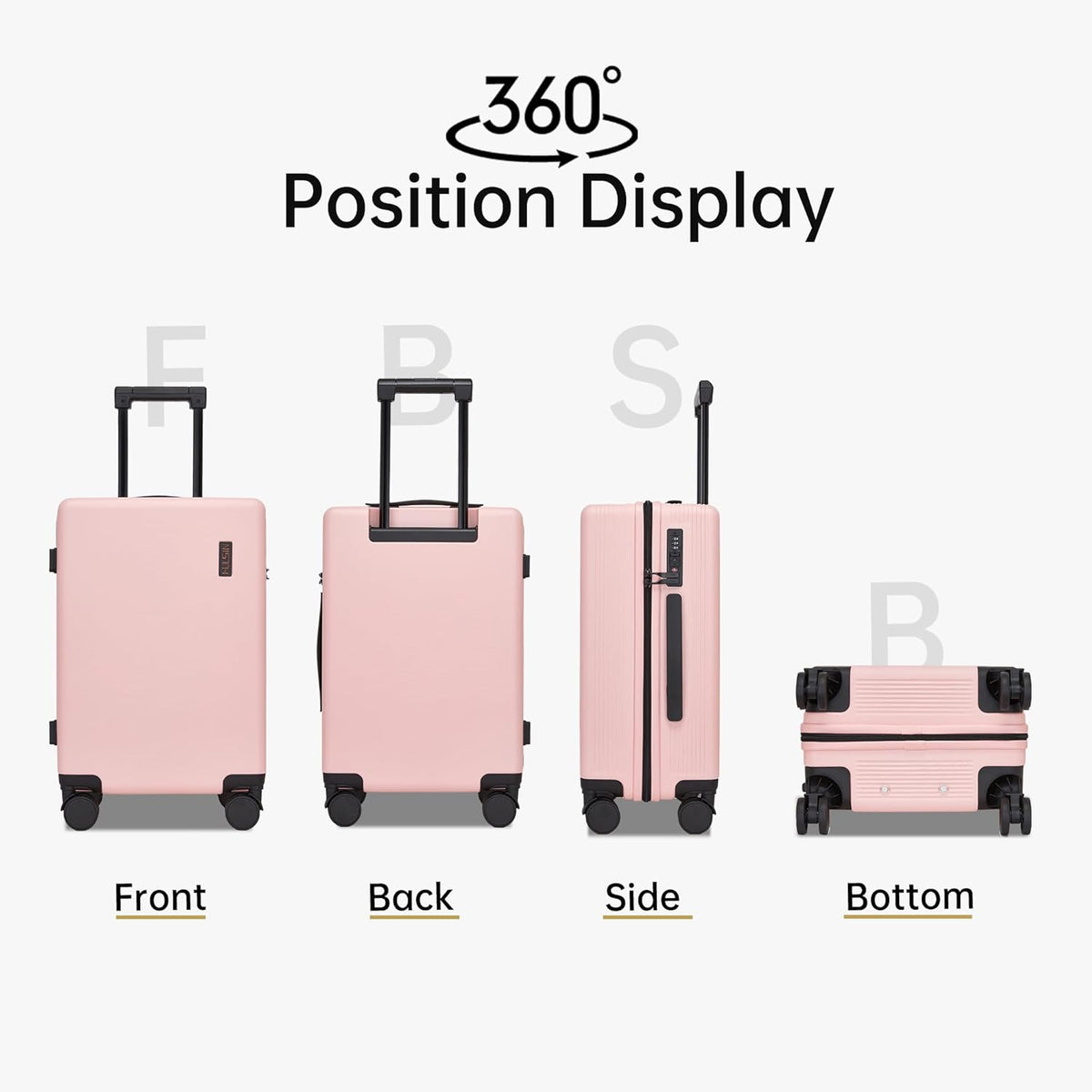 Hulsin 20 IN Hard Shell Carry on Luggage 22x14x9 Airline Approved for Women | Hardside Carry-on Suitcase with Spinner Wheels,Small Lightweight Rolling Suitcase for Travel,Holiday,Business