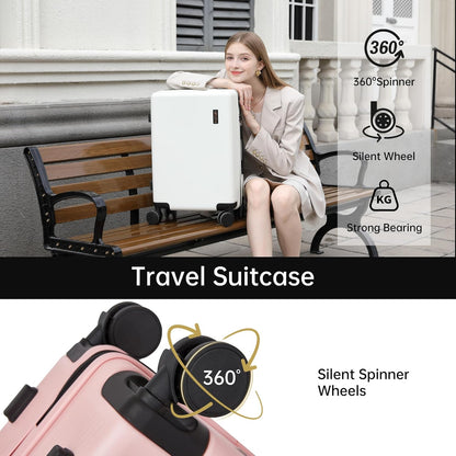 Hulsin 20 IN Hard Shell Carry on Luggage 22x14x9 Airline Approved for Women | Hardside Carry-on Suitcase with Spinner Wheels,Small Lightweight Rolling Suitcase for Travel,Holiday,Business