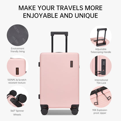 Hulsin 20 IN Hard Shell Carry on Luggage 22x14x9 Airline Approved for Women | Hardside Carry-on Suitcase with Spinner Wheels,Small Lightweight Rolling Suitcase for Travel,Holiday,Business