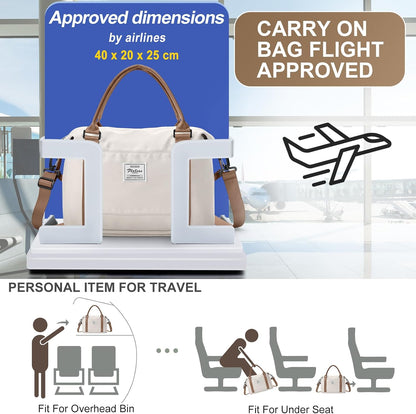Travel Duffel Bag, 18x14x8 Inches Travel Bag Spirit with Shoes Compartment, Weekender Overnight Bag for Women with Trolley Sleeve, Carry On Bag for Airplanes Sport Tote Gym Bag Black - Colors B