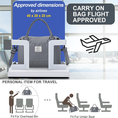Travel Duffel Bag, 18x14x8 Inches Travel Bag Spirit with Shoes Compartment, Weekender Overnight Bag for Women with Trolley Sleeve, Carry On Bag for Airplanes Sport Tote Gym Bag Black - Colors B