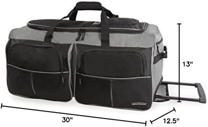 Unisex 30' Large Rolling Duffel Bag, Pink,One Size