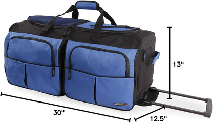 Unisex 30' Large Rolling Duffel Bag, Pink,One Size