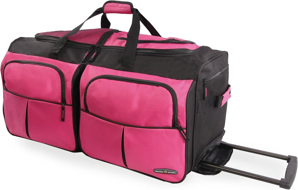 Unisex 30' Large Rolling Duffel Bag, Pink,One Size