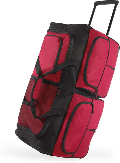 Unisex 30' Large Rolling Duffel Bag, Pink,One Size