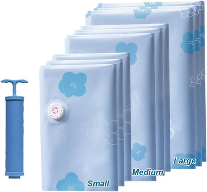 Vacuum Storage Bags for Clothing, 9 Pack Vacuum Seal Bags for Travel, 3 Sizes Compression Packing Bags 80% Space Saver for Suitcase Luggage, Bedding & Seasonal Storage