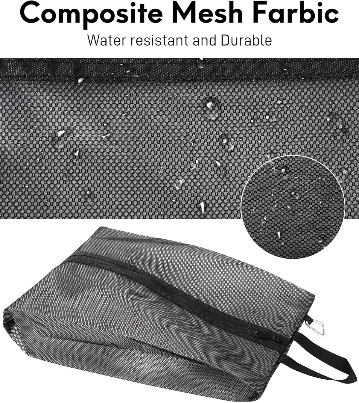2 Pack Shoe Bags for Travel, Sneaker Bags, Waterproof Travel Shoe Bags with Zipper for Packing, Golf Shoe Dust Bags for Man and Women, Medium, Black