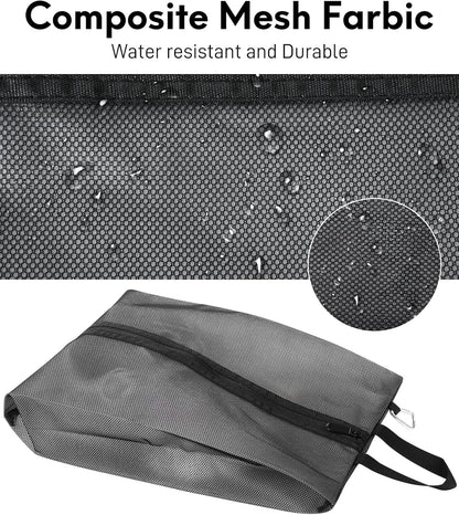 2 Pack Shoe Bags for Travel, Sneaker Bags, Waterproof Travel Shoe Bags with Zipper for Packing, Golf Shoe Dust Bags for Man and Women, Medium, Black