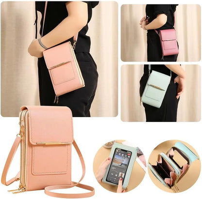 Touchscreen Phone Crossbody Bag, Anti-Theft Small Cell Phone Purse, Adjustable Strap, Lightweight Hands-Free Wallet For Women