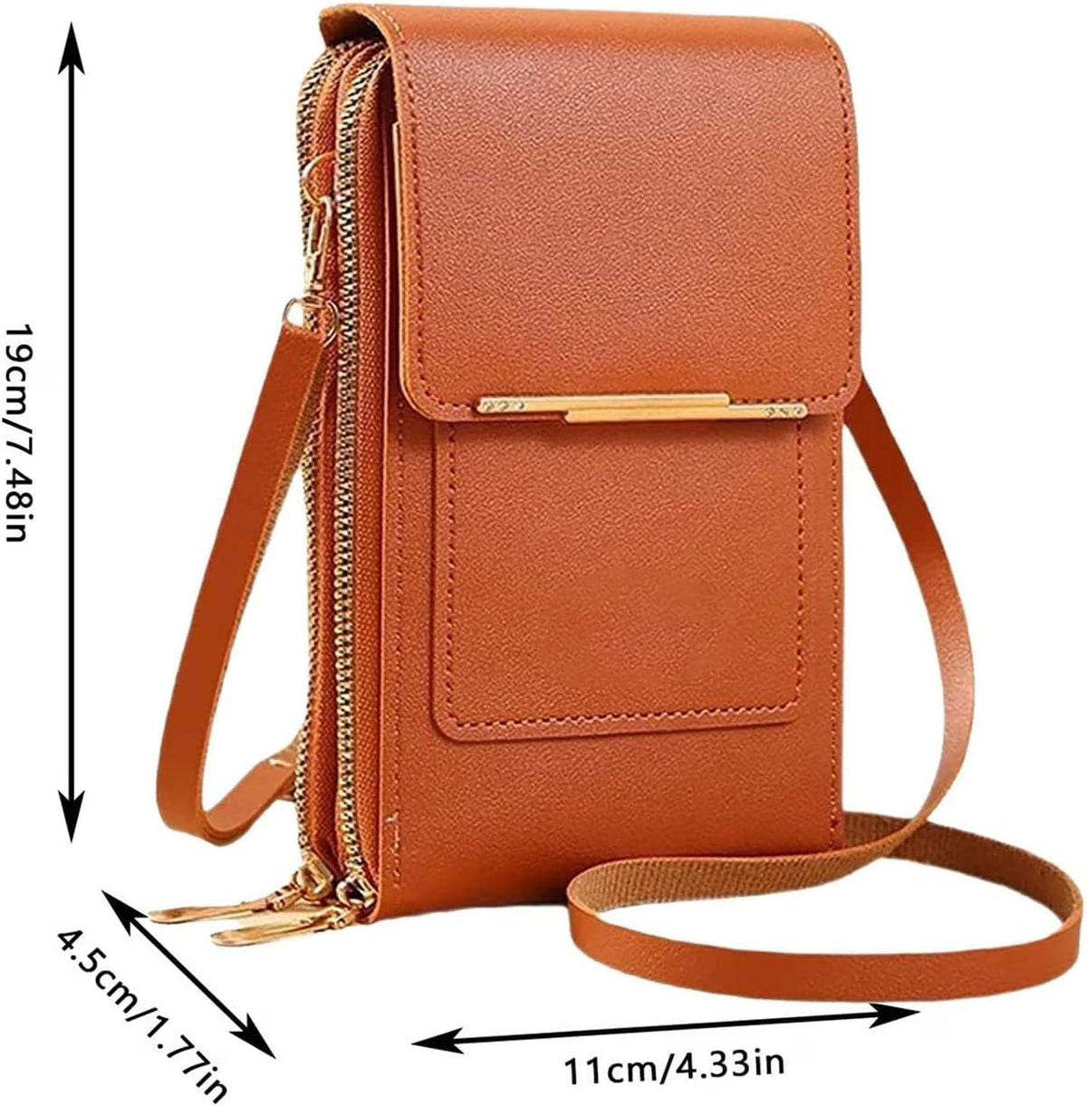 Touchscreen Phone Crossbody Bag, Anti-Theft Small Cell Phone Purse, Adjustable Strap, Lightweight Hands-Free Wallet For Women