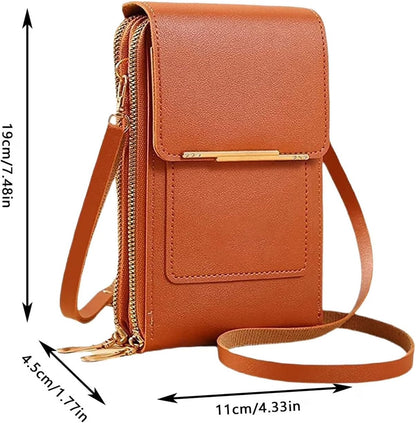 Touchscreen Phone Crossbody Bag, Anti-Theft Small Cell Phone Purse, Adjustable Strap, Lightweight Hands-Free Wallet For Women