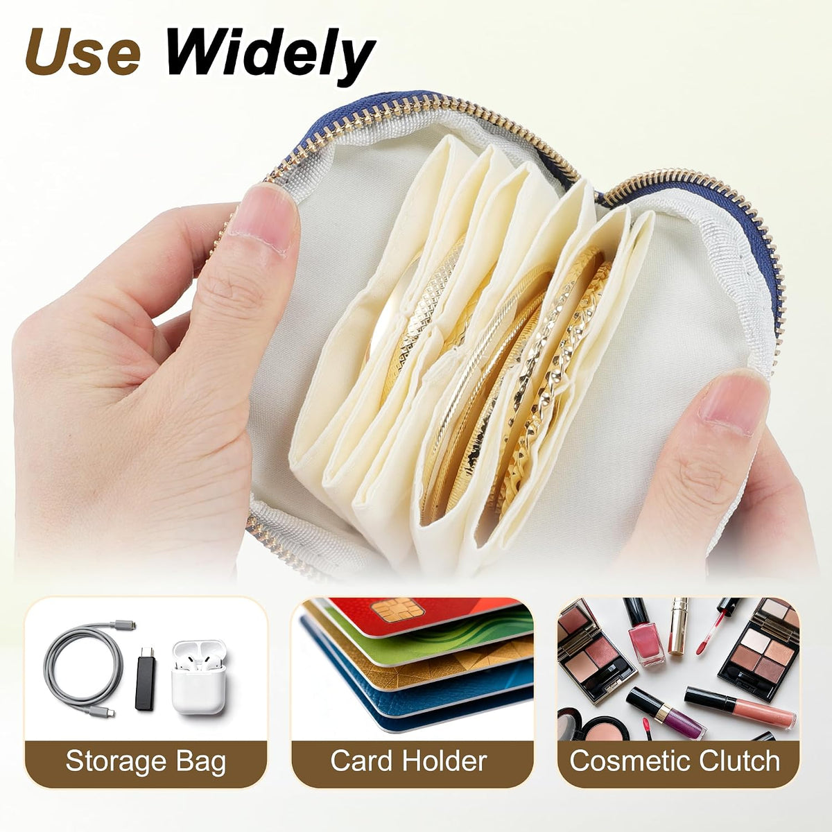 Travel Jewelry Case, Portable Jewelry Organizer with 6 Independent Layers, Small Pouch Bag for Necklace Bracelet Rings Earring Storage, Women Gift Idea, Pink