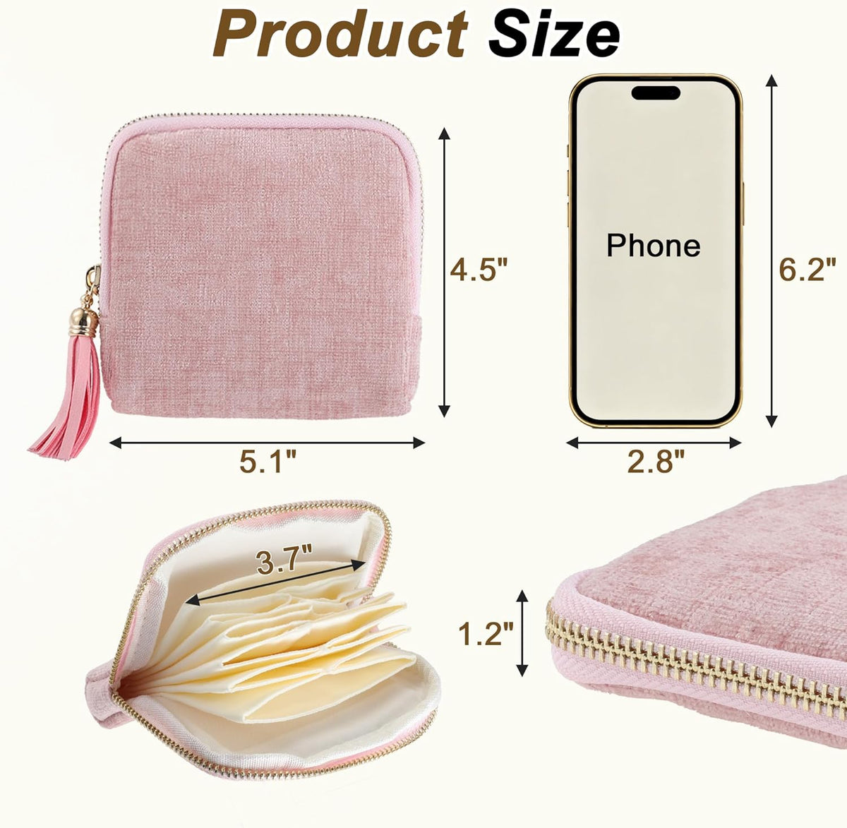 Travel Jewelry Case, Portable Jewelry Organizer with 6 Independent Layers, Small Pouch Bag for Necklace Bracelet Rings Earring Storage, Women Gift Idea, Pink
