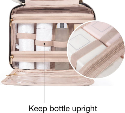 Toiletry Bag Travel Bag with Hanging Hook, Bonchemin Water-resistant Makeup Cosmetic Bag Travel Organizer for Accessories, Shampoo, Full Sized Container, Toiletries, Large