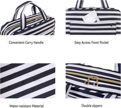 Toiletry Bag Travel Bag with Hanging Hook, Bonchemin Water-resistant Makeup Cosmetic Bag Travel Organizer for Accessories, Shampoo, Full Sized Container, Toiletries, Large