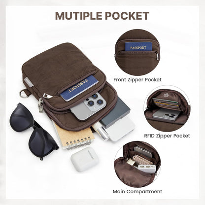 Small Crossbody Bag for Women, Anti Theft RFID Blocking Travel Purse