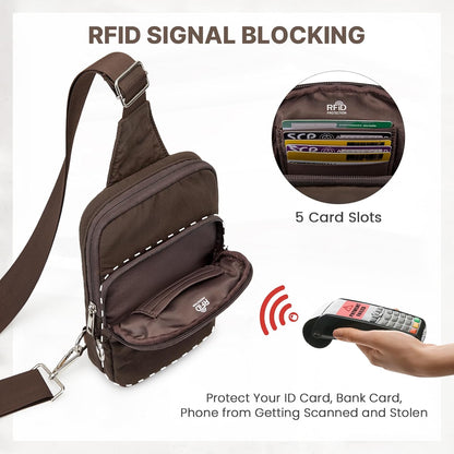Small Crossbody Bag for Women, Anti Theft RFID Blocking Travel Purse