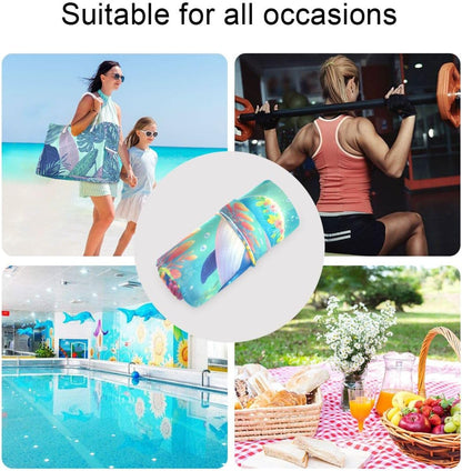 Cute Cartoon Whale Wet Dry Bags, Reusable Waterproof Wet Bags, 2Pcs Travel Beach Pool Bag with Zippered Pockets for Swimsuit, Cloth Diaper, Toiletries & Makeup