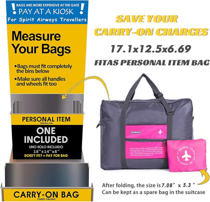 4PCS Travel Bag Foldable Clothes Bag Waterproof Storage Shoulder Bag Nylon Duffel for Men Women 32 Liter