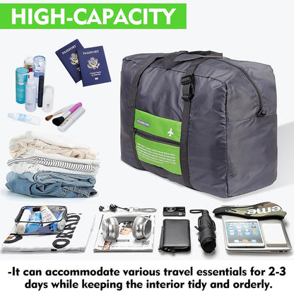 4PCS Travel Bag Foldable Clothes Bag Waterproof Storage Shoulder Bag Nylon Duffel for Men Women 32 Liter