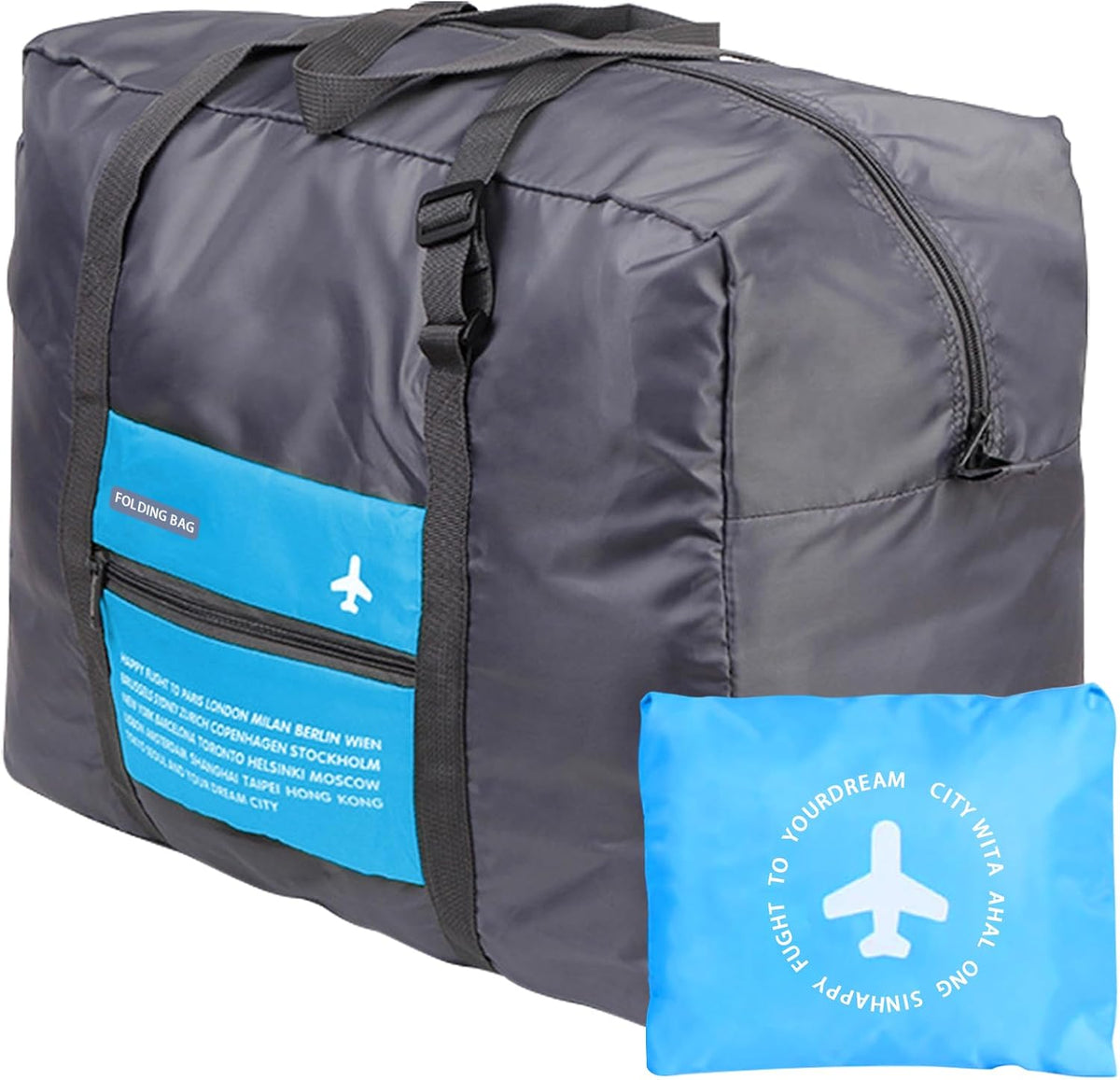 4PCS Travel Bag Foldable Clothes Bag Waterproof Storage Shoulder Bag Nylon Duffel for Men Women 32 Liter