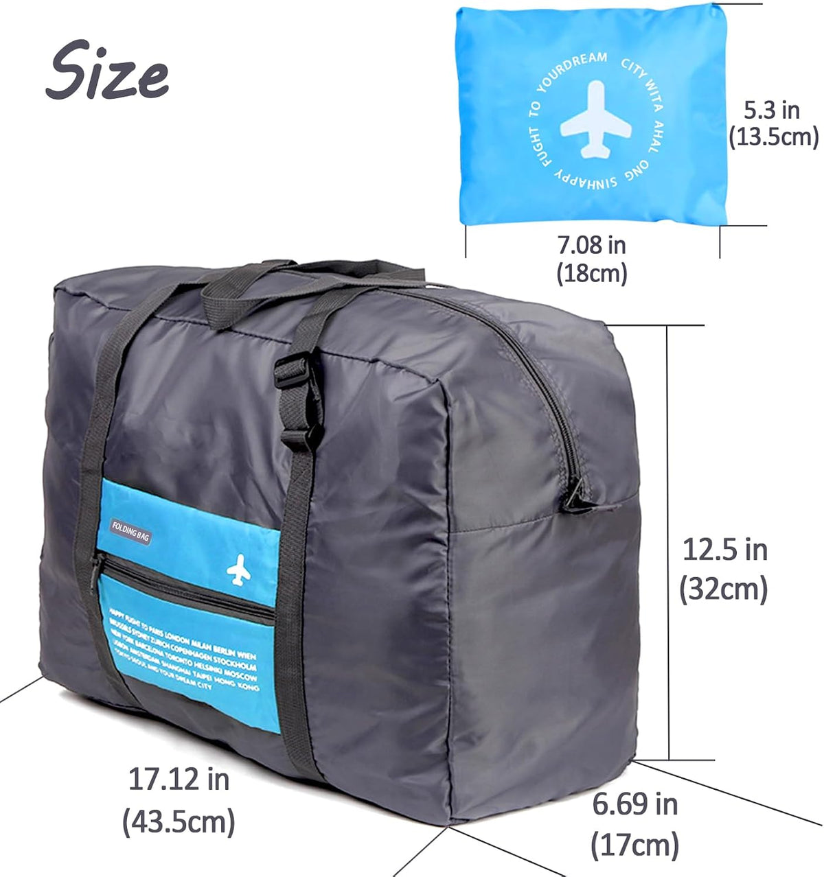 4PCS Travel Bag Foldable Clothes Bag Waterproof Storage Shoulder Bag Nylon Duffel for Men Women 32 Liter