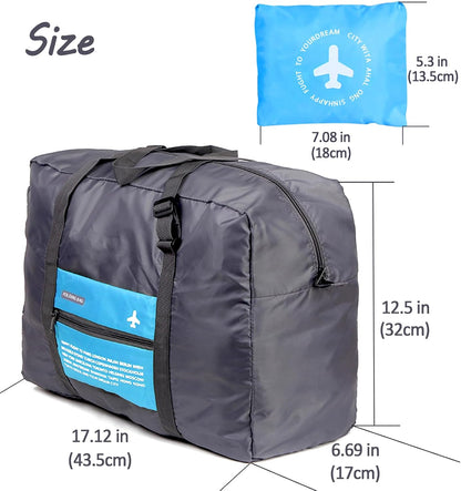 4PCS Travel Bag Foldable Clothes Bag Waterproof Storage Shoulder Bag Nylon Duffel for Men Women 32 Liter