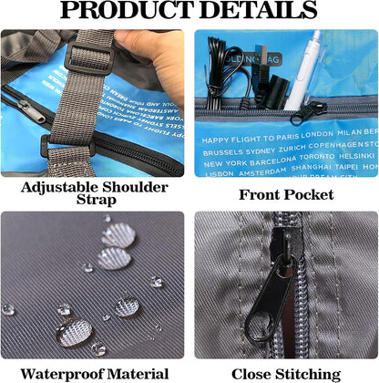 4PCS Travel Bag Foldable Clothes Bag Waterproof Storage Shoulder Bag Nylon Duffel for Men Women 32 Liter