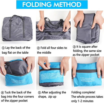 4PCS Travel Bag Foldable Clothes Bag Waterproof Storage Shoulder Bag Nylon Duffel for Men Women 32 Liter