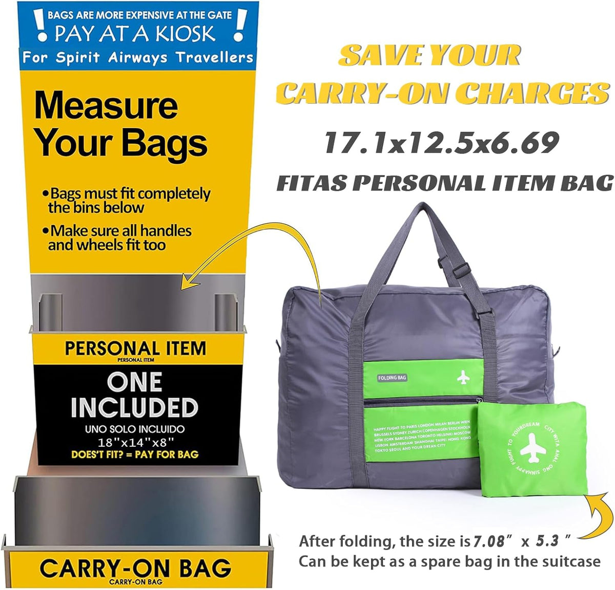 4PCS Travel Bag Foldable Clothes Bag Waterproof Storage Shoulder Bag Nylon Duffel for Men Women 32 Liter