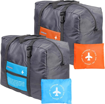4PCS Travel Bag Foldable Clothes Bag Waterproof Storage Shoulder Bag Nylon Duffel for Men Women 32 Liter