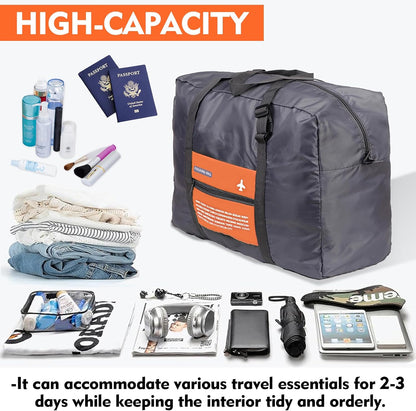 4PCS Travel Bag Foldable Clothes Bag Waterproof Storage Shoulder Bag Nylon Duffel for Men Women 32 Liter
