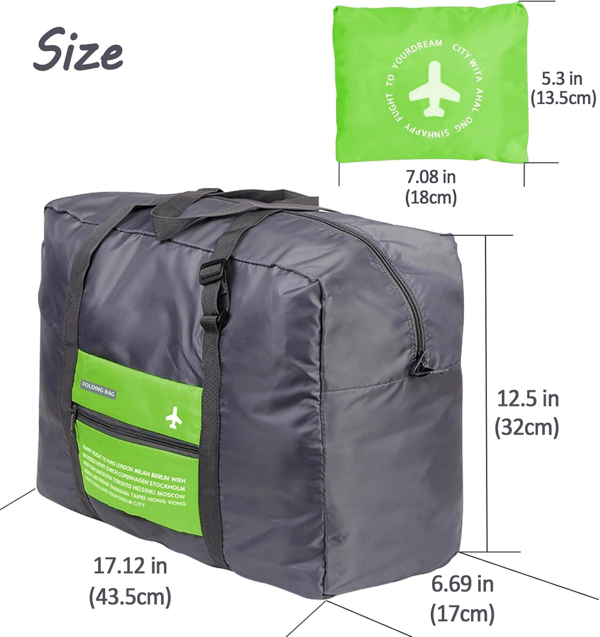 4PCS Travel Bag Foldable Clothes Bag Waterproof Storage Shoulder Bag Nylon Duffel for Men Women 32 Liter