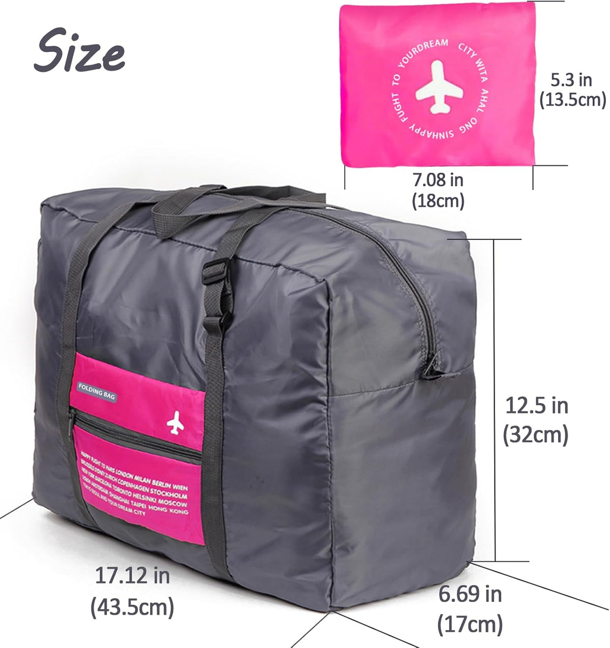 4PCS Travel Bag Foldable Clothes Bag Waterproof Storage Shoulder Bag Nylon Duffel for Men Women 32 Liter