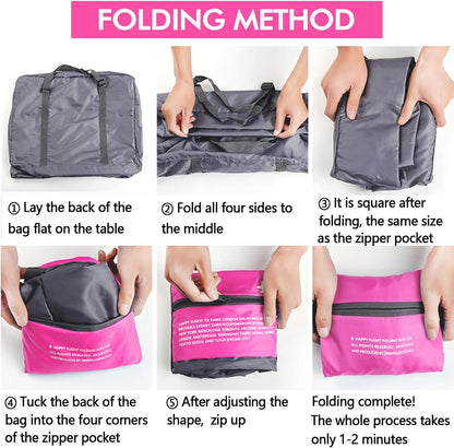 4PCS Travel Bag Foldable Clothes Bag Waterproof Storage Shoulder Bag Nylon Duffel for Men Women 32 Liter